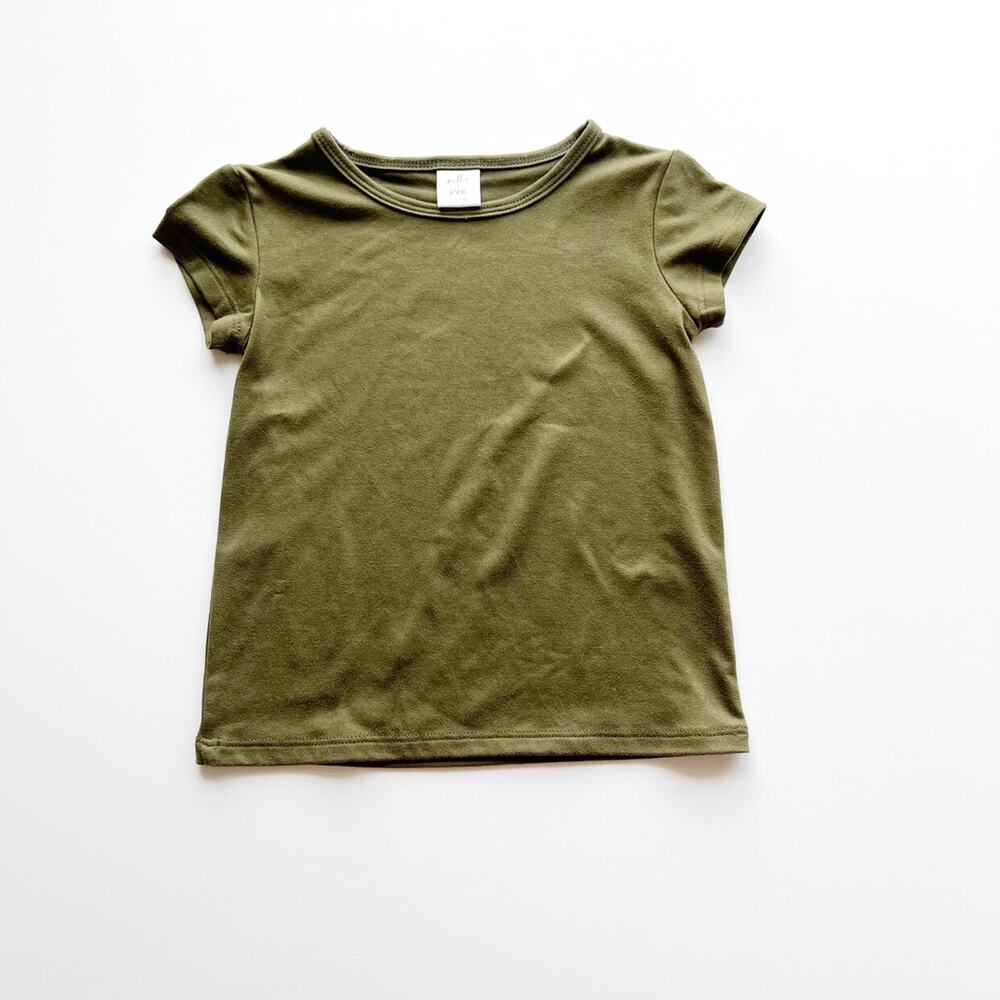 Millie + Roo Olive Basic Tee